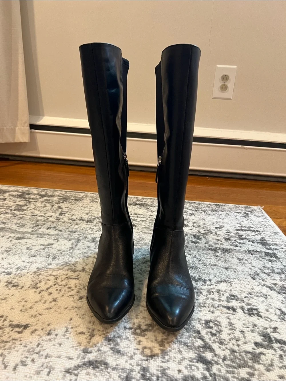 Nine West Black Over-the-Knee Leather Riding Boots